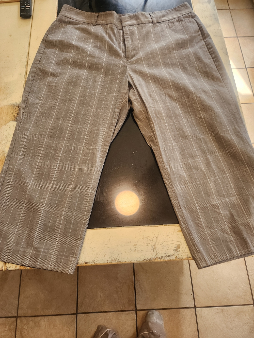 Dockers Women's Gray Pinstripe Capris